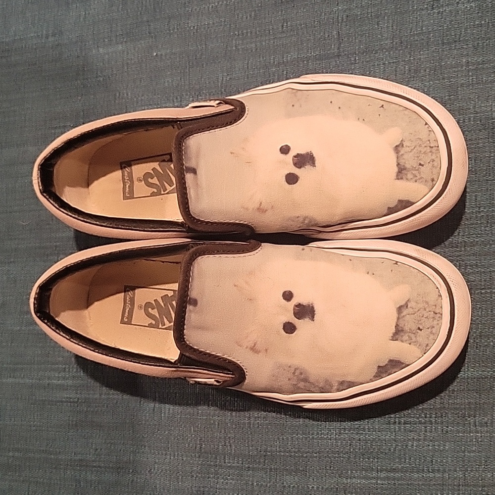 Vans Customs Dog Portrait Canvas Slip Ons